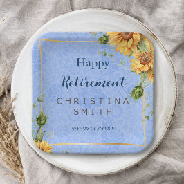 Cooles Summer Sunflower Watercolor Party für die V Pappteller