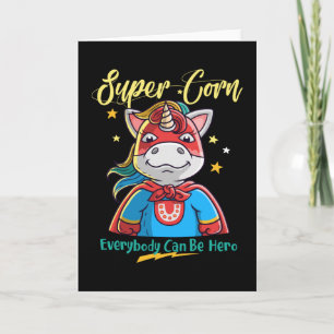 Cooles Superhelden-Einhorn Karte