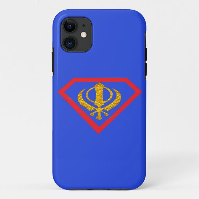 cooles Supersikh Khanda Löwe-Symbol Case-Mate iPhone Hülle (Rückseite)