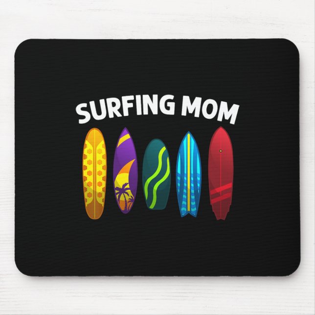 Cooles Surfen für Mama Surferin Surfbrett Strand S Mousepad (Vorne)