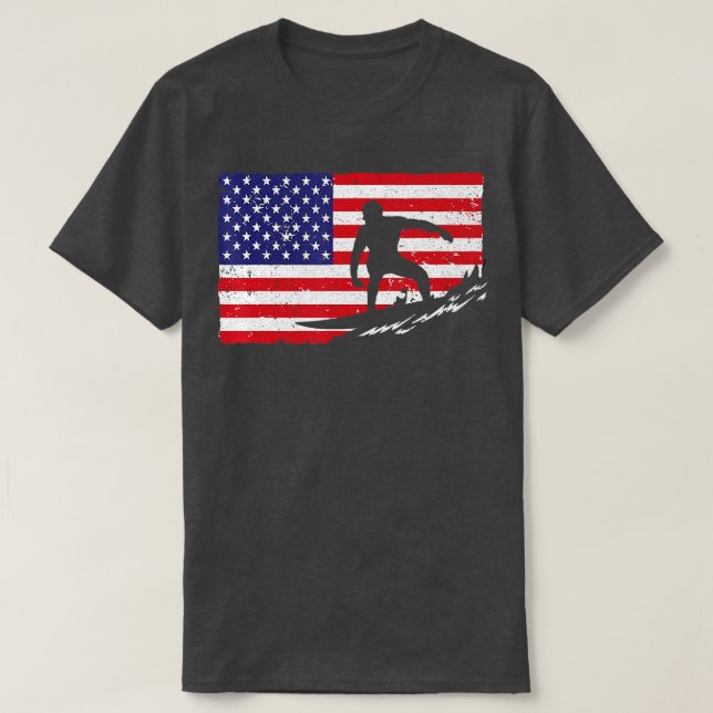 Cooles Surfen für Männer Frauen 4. Juli American F T-Shirt (Design vorne)