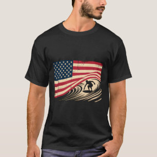 Cooles Surfen für Männer Frauen 4. Juli Amerikanis T-Shirt