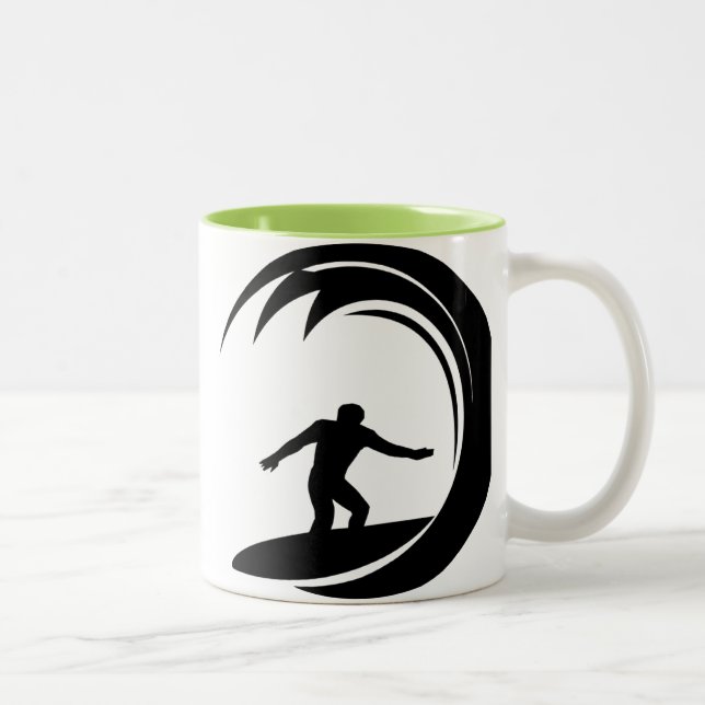 Cooles Surfen Zweifarbige Tasse (Rechts)