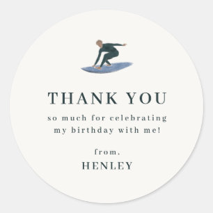 Cooles Surfstrand Thema Vielen Dank Runder Aufkleber