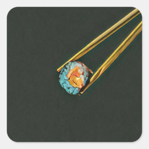 Cooles Sushi Quadratischer Aufkleber