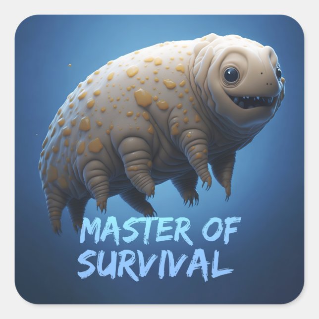 Cooles T-Shirt aus Tardigrade-Wasser Quadratischer Aufkleber (Vorderseite)
