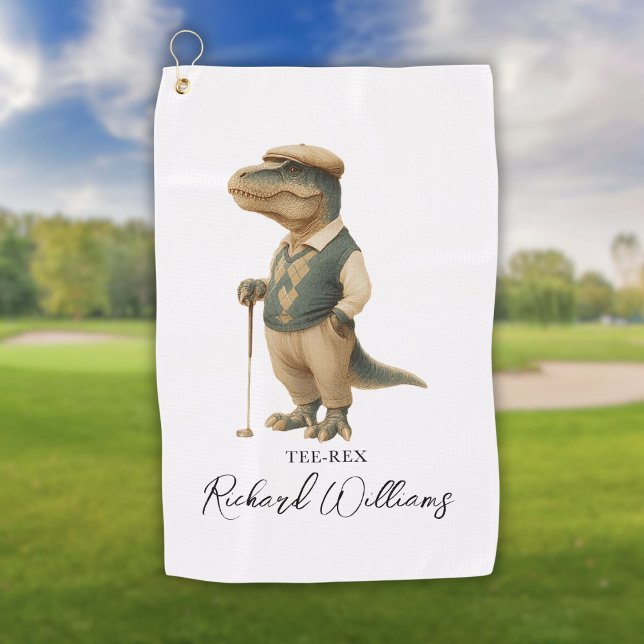 Cooles Tee-Rex-Golfer-Dinosaur-Signatur-Name Golfhandtuch (Cool Tee-Rex Golfer Dinosaur Signature Name Golf Towel)