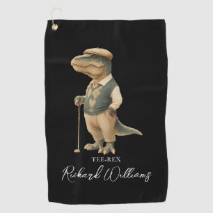 Cooles Tee-Rex-Golfer-Dinosaurier-Signatur-Name Golfhandtuch
