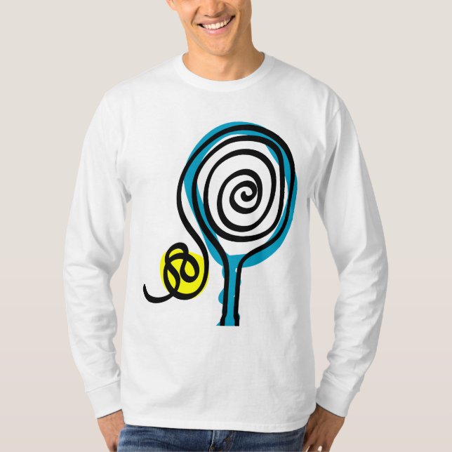 Cooles Tennis-Racket-Design T-Shirt (Vorderseite)