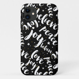Cooles Textdesign Frieden Freude Glaube Liebe Case-Mate iPhone Hülle