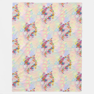 Cooles Tiermuster - Blume Power Einhorn 1 Fleecedecke