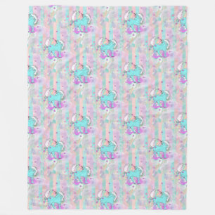 Cooles Tiermuster - Comic Einhorn 1 Fleecedecke