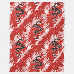 Cooles Tiermuster - Drachen 4 Fleecedecke