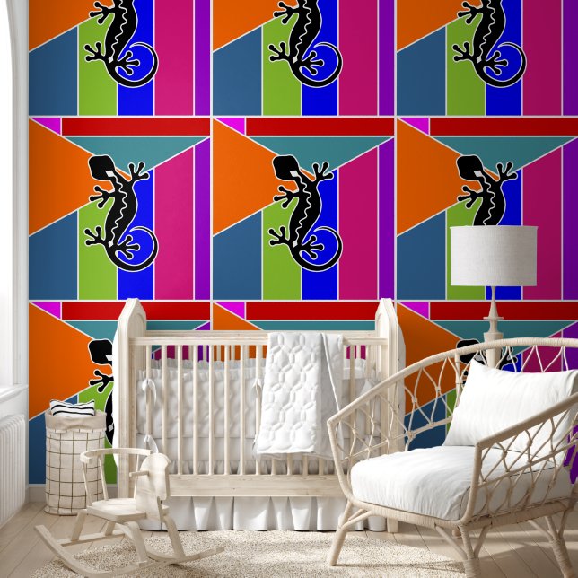 Cooles Tiermuster - Gecko 2 Tapete (Kinder)