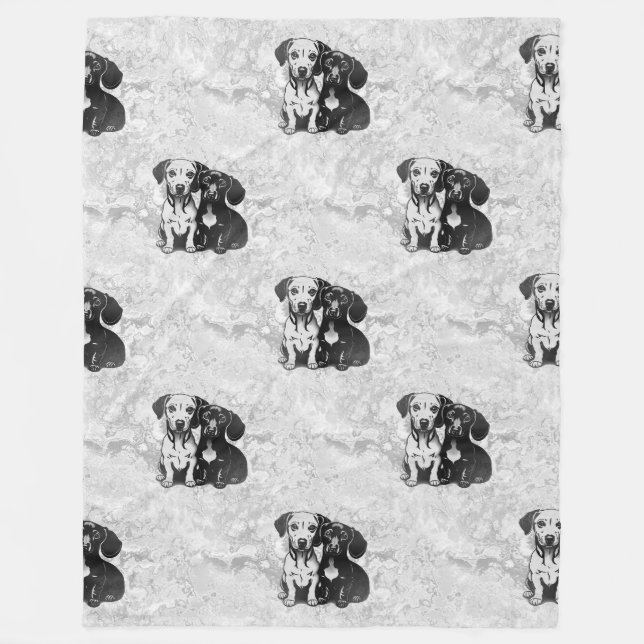 Cooles Tiermuster - Niedliche Hunde 1 Fleecedecke (Vorderseite)