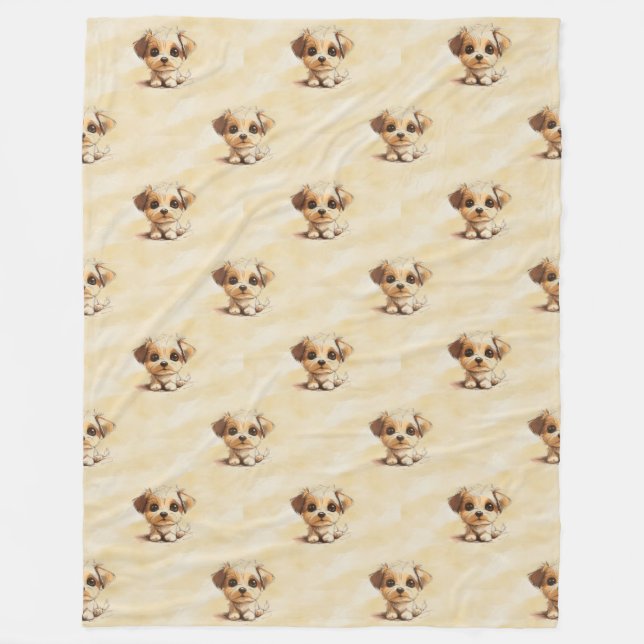 Cooles Tiermuster - Niedliche Hunde 5 Fleecedecke (Vorderseite)