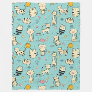 Cooles Tiermuster - Niedliche Katzen 1 Fleecedecke