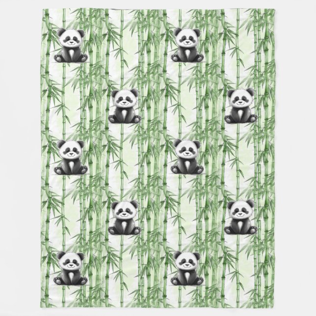 Cooles Tiermuster - Niedliches Panda 1 Fleecedecke (Vorderseite)