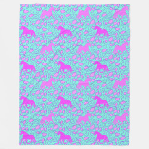 Cooles Tiermuster - Pferde Silhouette 1 Fleecedecke