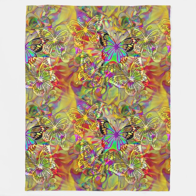 Cooles Tierschutzmuster - Schmetterlinge 1 Fleecedecke (Vorderseite)
