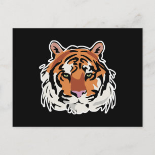 cooles Tigergesicht-Design Postkarte