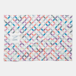 Cooles Tonmonogramm mit kreisförmigem Viertelmuste Geschirrtuch