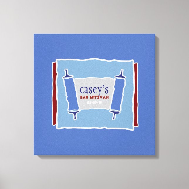 COOLES TORAH Bat Bar Mitzvah Unterschrift an Bord Leinwanddruck (Vorderseite)