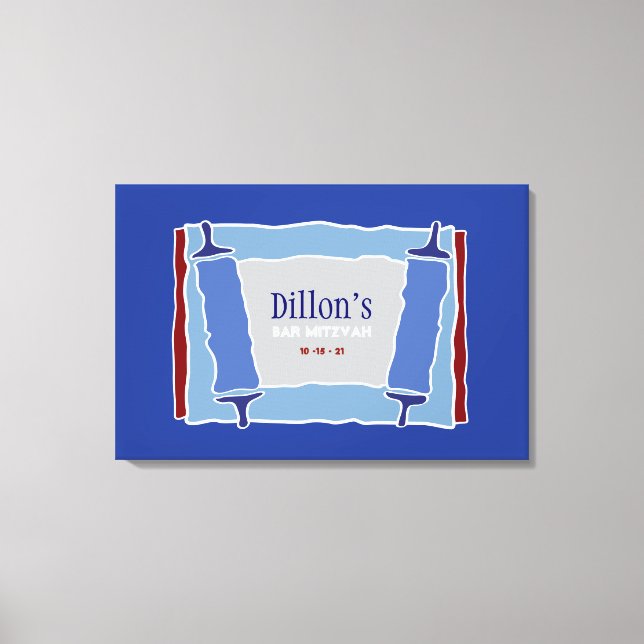 COOLES TORAHBar-Bat Mitzvah-Zeichen an Bord Leinwanddruck (Vorderseite)