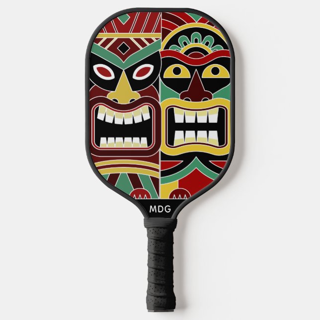 Cooles Totem-Monogramm Pickleball Schläger (Vorderseite)