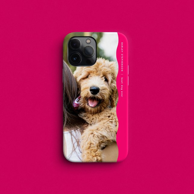 Cooles trendiges rosa Wavy Edge One Foto Case-Mate iPhone Hülle (Von Creator hochgeladen)