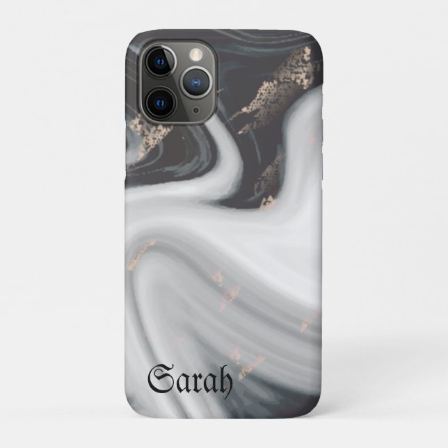 Cooles, trendy Black Marble Case-Mate iPhone Case (Rückseite)
