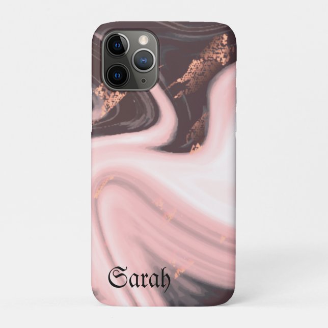Cooles, trendy Black Marble Case-Mate iPhone Case (Rückseite)