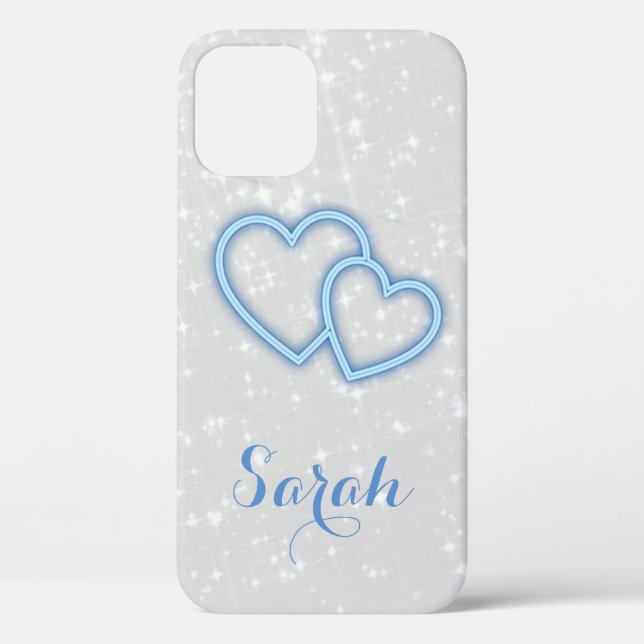 Cooles, trendy Blue Heart Case-Mate iPhone Case (Rückseite)