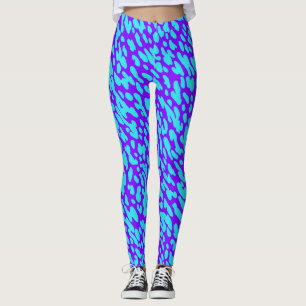 Cooles trendy Blue Lila Animal Print Spot Muster Leggings