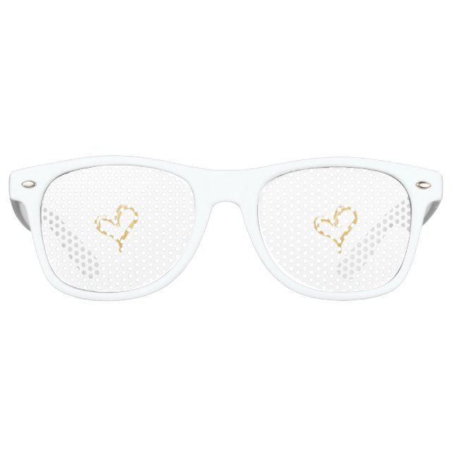 Cooles trendy Gold Glitzer Herz Partybrille (Vorderseite)