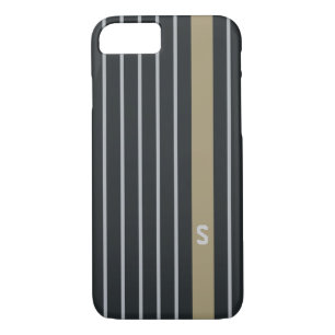 Cooles trendy männliches schwarzes Grau stripes Case-Mate iPhone Hülle