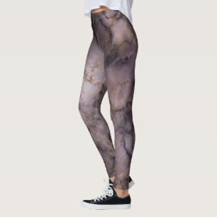 cooles trendy Marmorakzentgesichtsmuster-Goldbraun Leggings