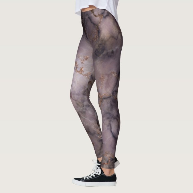 cooles trendy Marmorakzentgesichtsmuster-Goldbraun Leggings (Links)