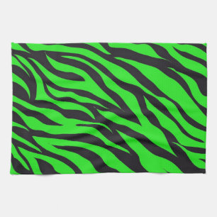 Cooles trendy Neon Lime Green Zebra Stripes Muster Küchentuch