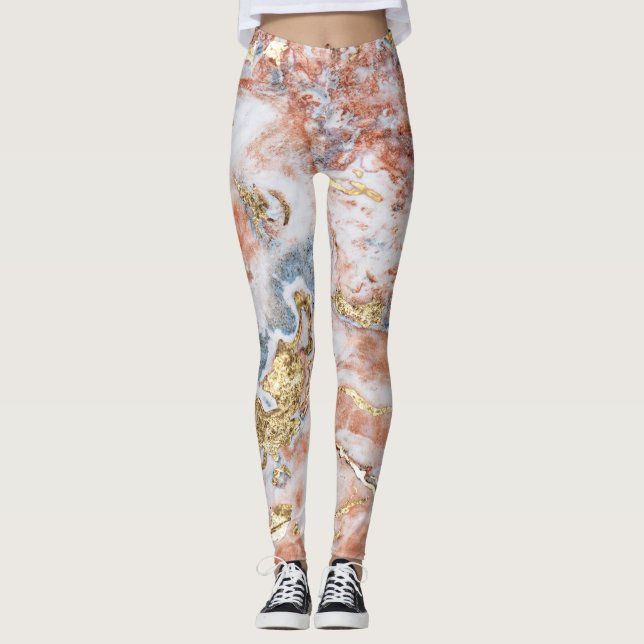 Cooles trendy Ombre Marble-Muster Leggings (Vorderseite)