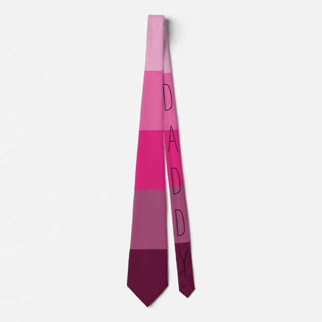 COOLES TRENDY PINK FARBSTRIPE-PATTERTEXTGIFT KRAWATTE (Vorderseite)