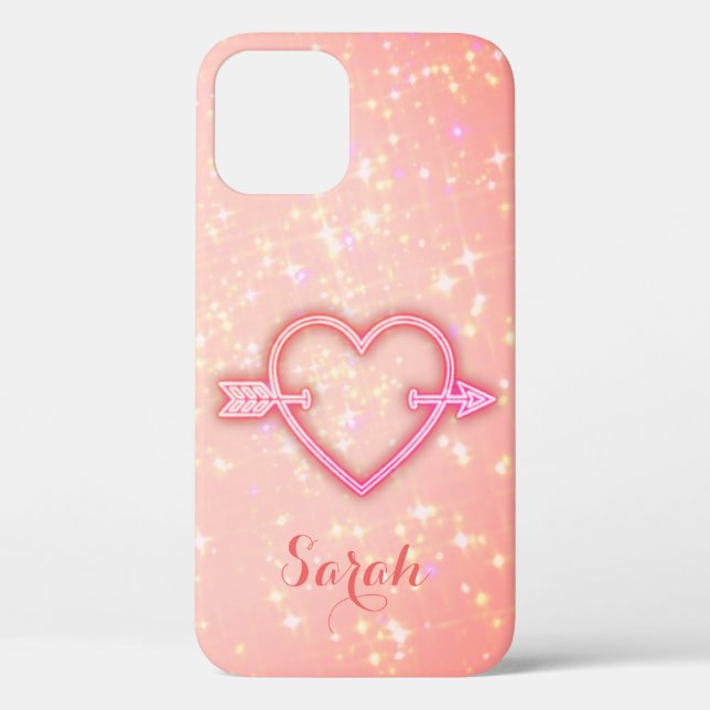 Cooles, trendy Pink Heart Case-Mate iPhone Case (Rückseite)