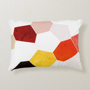 Cooles trendy rustikales rotes gelbes Muster Dekokissen