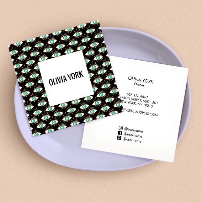 Cooles trendy Third Eye Muster Quadratische Visitenkarte (Von Creator hochgeladen)