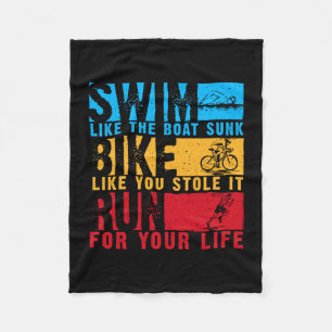Cooles Triathlon-Design für Männer Frauen Schwimme Fleecedecke
