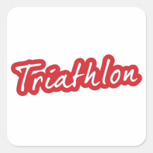 Cooles Triathlon-Design Quadratischer Aufkleber