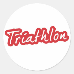 Cooles Triathlon-Design Runder Aufkleber
