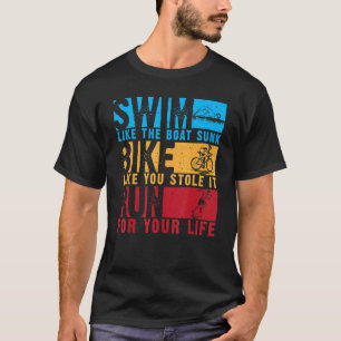Cooles Triathlon für Damen und Herren - Rennen mit T-Shirt