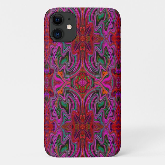 Cooles Trippy-Magenta, Rot- und Grünes Wavy-Muster Case-Mate iPhone Hülle (Rückseite)