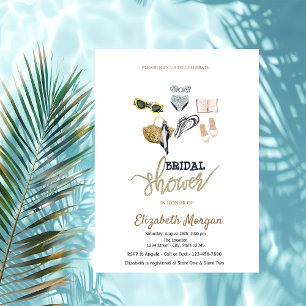 Cooles Tropical Beach Brautparty Einladung